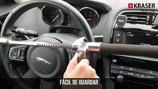 KRASER KR839B Antirrobo Coche Barra Bloqueo Volante Cepo, Cerradura Seguridad Furgoneta, Universal