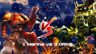 Black Templar 1 vs 3  ORC -  Warhammer 40K Dawn Of War 3  - No Limid Mod - Last Soldier