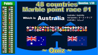 Quiz ~48 countries point marble race #1~ in Algodoo | Marble Factory