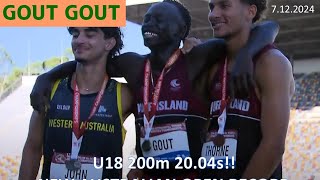 Gout Gout 20.04s!! Fastest Aussie EVER! U18 200m final 2024 Aus All Schools Championship New WR 16yo