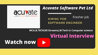 Software Engineer Opportunity - Acuvate Software Pvt Ltd/B.Tech in all stream/Fresher also eligible