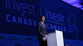 Le PM Trudeau prononce un discours au troisième Sommet des Amériques à l’intention des PDG, au Pérou