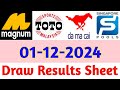 01-12-2024 Today 4D Results Magnum Toto Kuda/Damacai | 4d Result Today | Today 4d Result Live