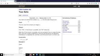 PYTHON Two Sets Algorithm - CSES Introductory Problems #8