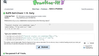 Java Practice-it Introduction to Java Programming | Self-Check 1.13 Sally