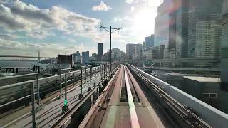 Yurikamome ゆりかもめ Trainlapse Rear View [Station U07 to U01]