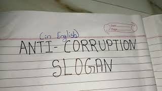 Anti Corruption Slogans in english // Slogans on Anti Corruption