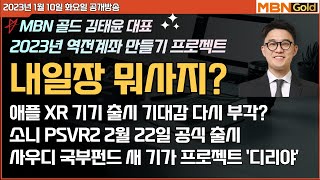 [MBN골드 김태윤] 내일장 뭐사지? / 애플 XR 관련주 다시 부각? / 소니 PSVR2 OLED 채택 관련 수혜주는? / 사우디 국부펀드 새 기가 프로젝트 '디리야'