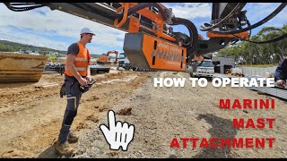 How to operate a drilling mast attachment - Marini MR A120/100