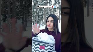 Makeup in Snow!!💄🥶CHALLENGE!!! #shorts #youtubeshorts