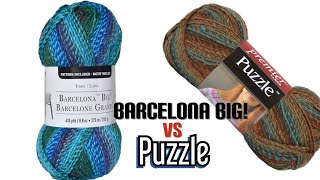 LOOPS \u0026 THREADS BARCELONA BIG! VS PREMIER PUZZLE YARN | BULKY 5 | OLAJOE - THE CROCHETING SAILOR