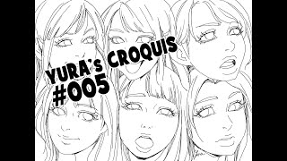 【ゆら】頭部クロッキー005　pixivSketchで顔を描く【Croquis】