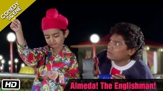Almeda! The Englishman! - Comedy Scene - Kuch Kuch Hota Hai - Johnny Lever, Farida Jalal,