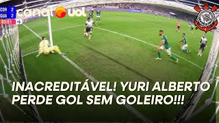 YURI ALBERTO PERDE GOL INACREDITÁVEL NO ÚLTIMO LANCE DE CORINTHIANS 2X2 GUARANI; ASSISTA AO LANCE!