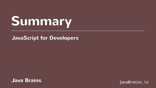 JavaScript for Developers 15 - Types Summary