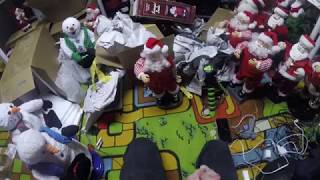 Green Spinning Snowflake Snowman and Swingin santa Unboxing