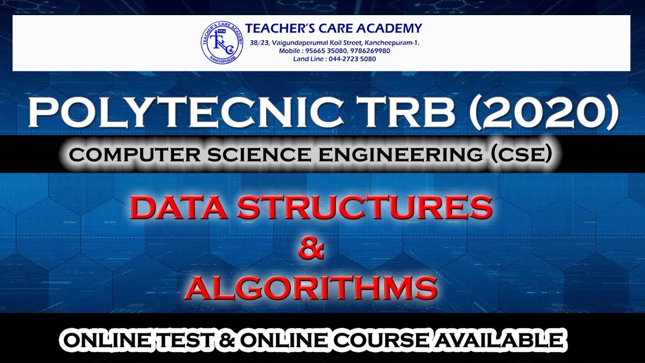 Polytechnic Trb 2020 Unit 3 Data Structures And Algorithms Youtube
