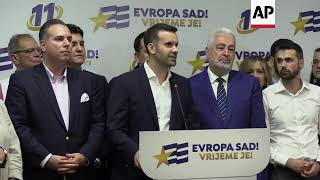 Party leaders on projected Montenegro elex results