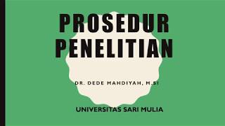 Prosedur Penelitian