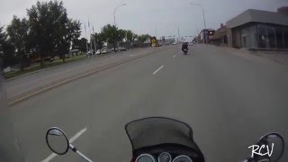 Hwy 2, riding into the town of Claresholm, southern Alberta.