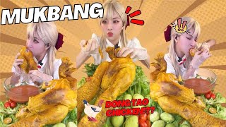 Golden Hair mukbang giant salted Dong Tao chicken