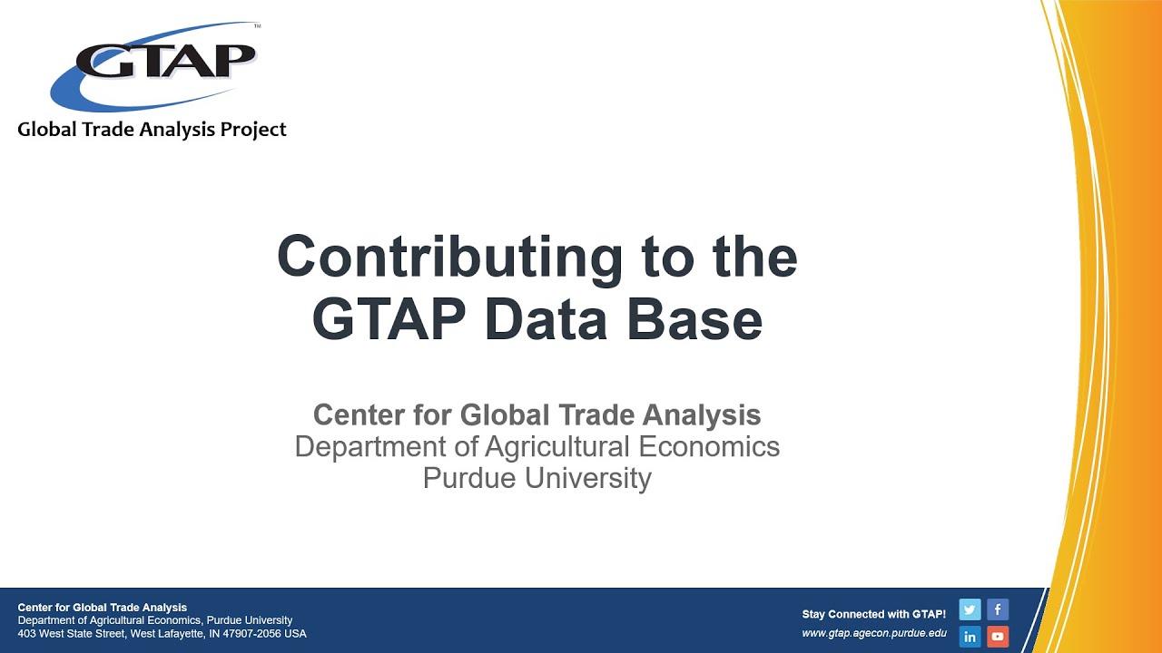 Contributing To The GTAP Data Base - YouTube