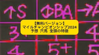 ［無料］マイルチャンピオンシップ2024予想。穴馬。全頭の特徴。分析。