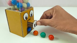 How to make Gum Ball Candy Dispenser Machine at Home - DIY Candy Dispenser Machine from Cardboard