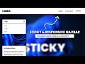 Sticky Respnosive Navigation Bar On Page Scrollling | Vanilla javascript | Fixed Navbar on scroll