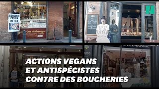 Plusieurs happenings antispécistes et des échanges tendus devant des boucheries