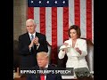 Top Democrat Nancy Pelosi rips copy of Trump speech