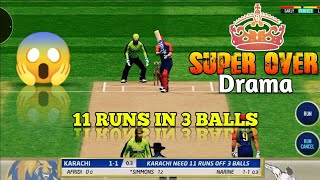 12 runs in 6 balls||Super over drama part 2||Lahore vs karachi super over||Real cricket 20 gameplay