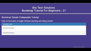 Bootstrap Tutorial For Beginners - 21 | Bootstrap Collapse Tutorial