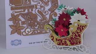 Spellbinders November 2020 APG: Pop Up 3D Vignette Poinsettia Sleigh! Back in Stock \u0026 Gorgeous!