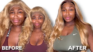 Honey Blonde With Dark roots for WOC | #hairtutorial #blonde