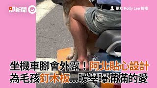 坐機車腳會外露！　阿北貼心為毛孩釘木板｜暖舉｜愛｜寵物｜看新聞