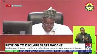 Speaker of Parliament, Alban Bagbin declares seats of four MPs vacant