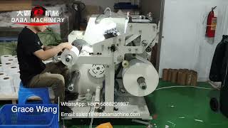 DABA 320mm Label Slitting Rewinding Machine With Auto Turret Rewinder In Client Factory