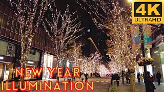 [4K] TOKYO New Year Illumination 2022 | Tokyo Marunouchi Illumination | Tokyo Japan Walk