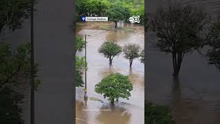 Stranded woman rescued after driving through floodwater in College Station, video shows