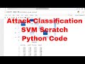 Attack Classification SVM Scratch Python Code / Support Vector Machine (SVM) Scratch Python Code