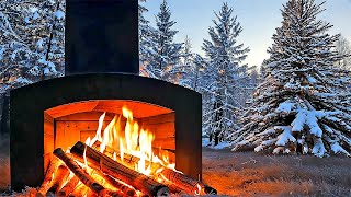 🔥 Cozy Fireplace. Fireplace with Crackling Fire Sounds. Fireplace Burning. Winter Forest Cozy