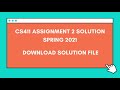 cs411 assignment 1 solution spring 2021