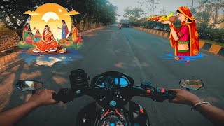 Chhat Puja 🙏🎇 Moto 🛵 Vlog Navi Mumbai #5‼️#ns200 #motovlog  #videviral #chhathpuja