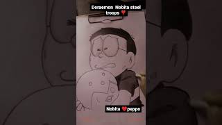 Nobita and peppo drawing...#doraemon and nobita steel troops the movie #shorts