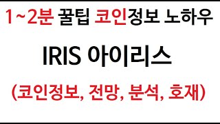 iris 아이리스 코인 정보 (아이리스 네트워크 코인 토큰 차트 COIN 코인 그래프 시가총액 호재 시세 발행량 전망 분석 가격 거래소 구매 판매 동전코인 구입)