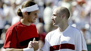 Roger Federer vs Andre Agassi 2004 Indian Wells SF Highlights