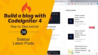 #39. Display Sidebar Latest Posts in CodeIgniter 4