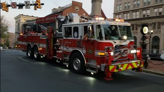 LCBF Engine 1, Tower 2, and Battalion 4 Responding