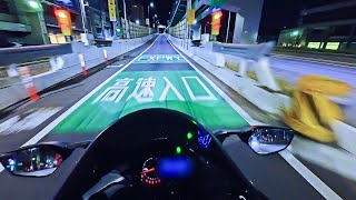 【Ninja H2 Night Ride Vol.2】(at Nagoya, Japan) Highway Riding